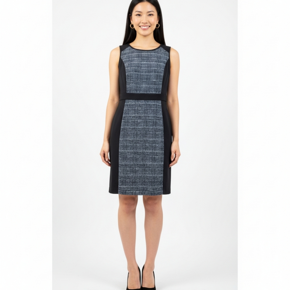 Elle Gray and and Black Dress